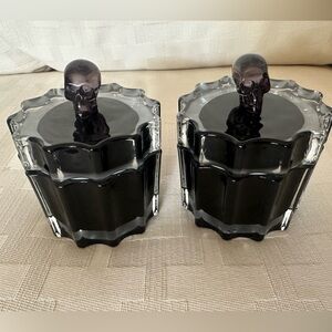 Enchanted Glass candle Jars Skull Lids (EMPTY)
